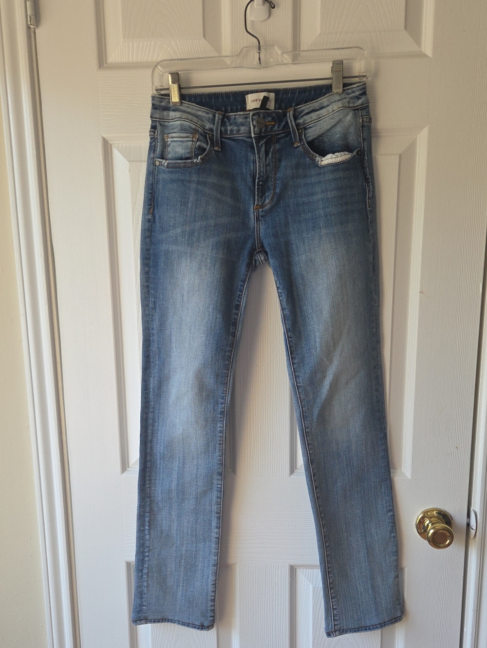 Driftwood Jeans 26 Denim Audrey Straight Leg Vintage Blue $138